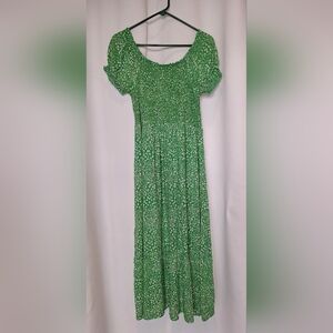 Violet Skies Green Micro Floral Maxi Dress Size Extra Large